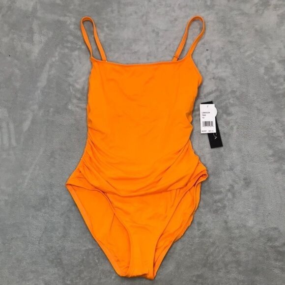 La Blanca Island Goddess One-Piece Swimsuit Tangerine Size 12 New - Picture 1 of 9